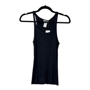 New L*Space Layback Ribbed Tank Top Black Women's Small NWT